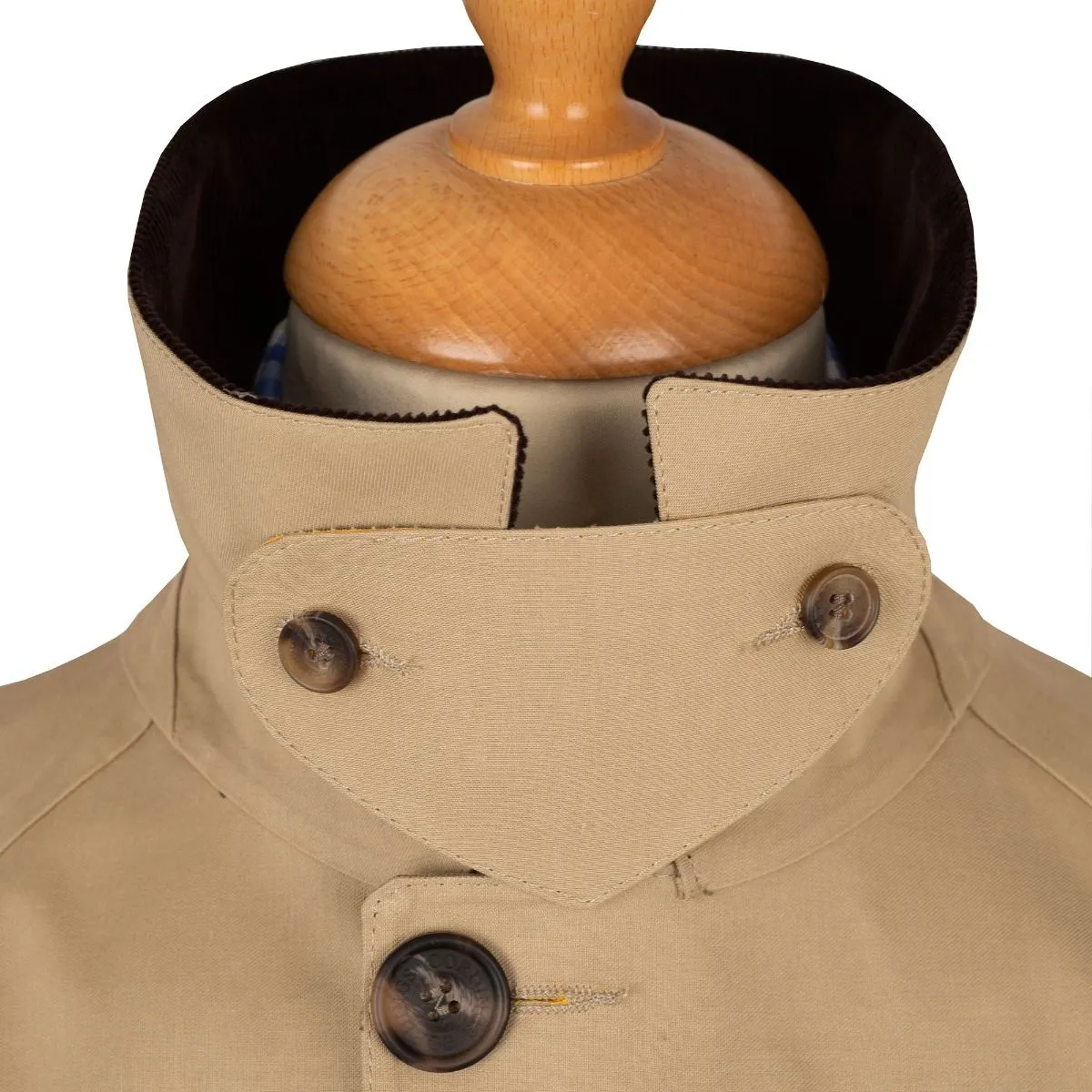 Fawn Huntsman Mackintosh with Corduroy Collar