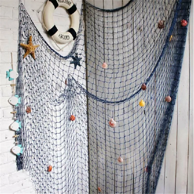 Fishing Net Wall Hangings Sea Stickers Marine Over The Garden Crafts Nautical