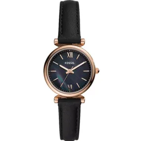 Fossil Carlie Mini Black Mother-Of-Pearl Dial Women