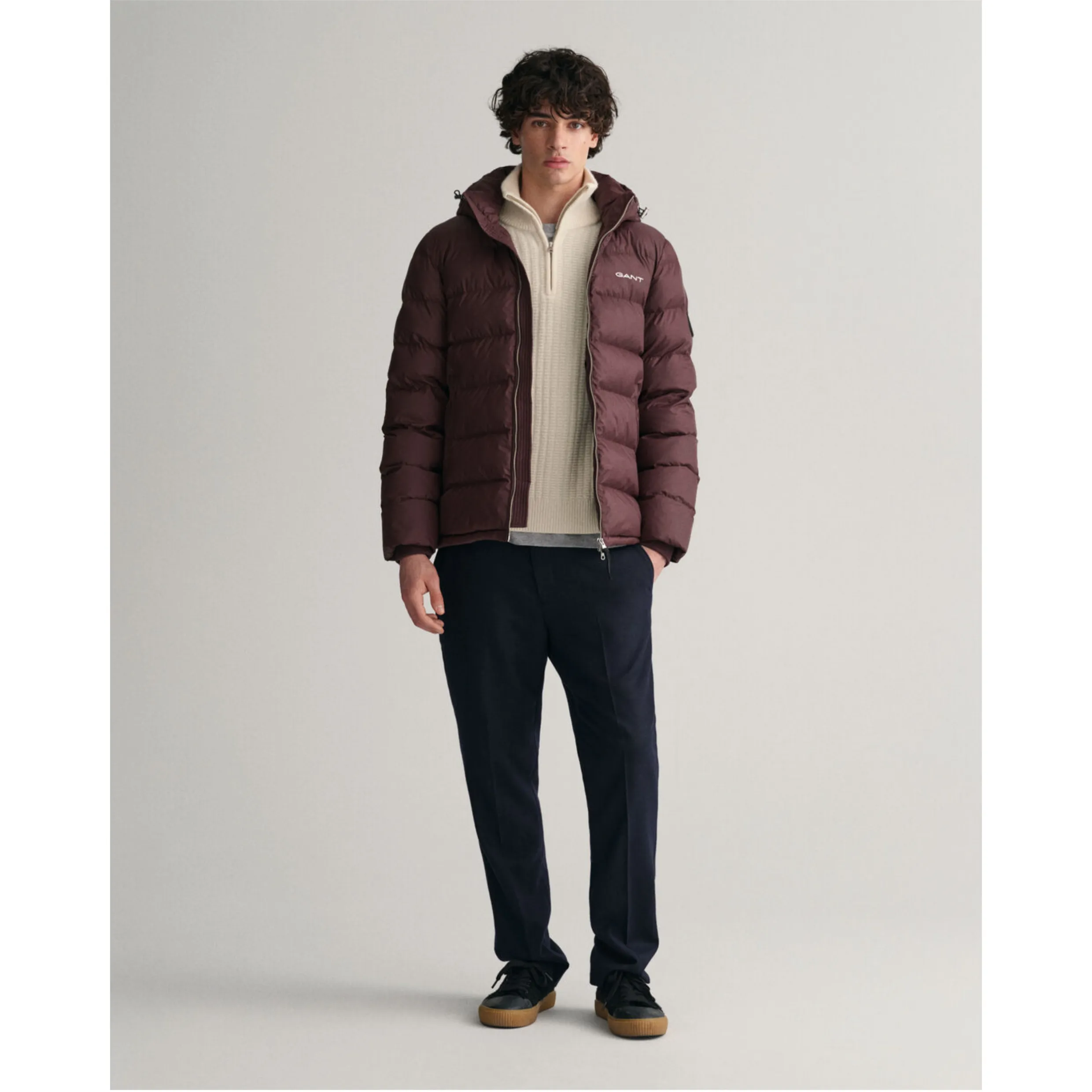 GANT Active Cloud Puffa Jacket Evening Dark Mahogany