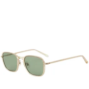 Garrett Leight Pier SunglassesChampagne & Semi-Flat Green