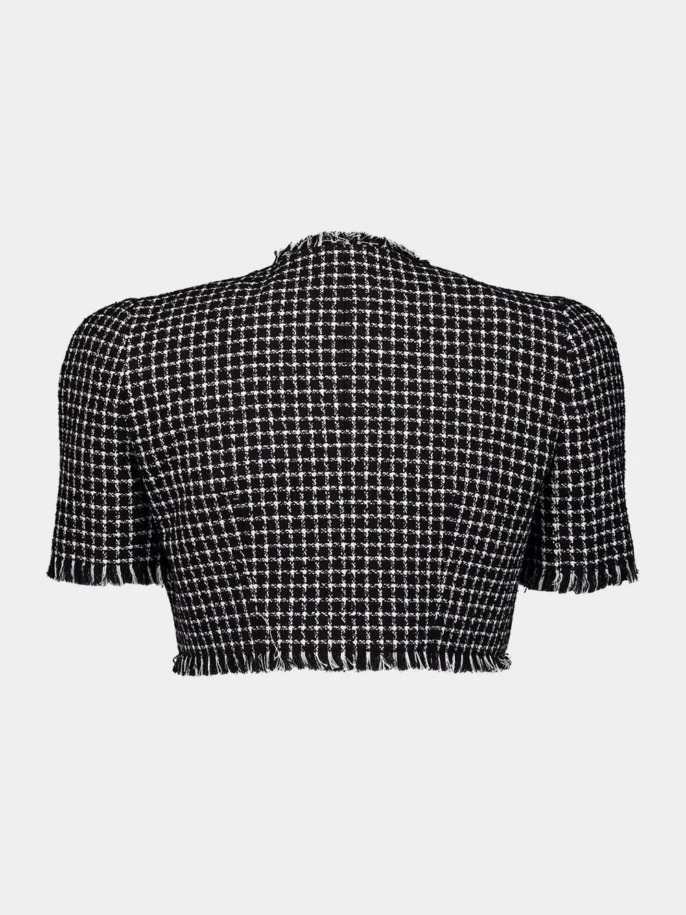 Gingham Tweed Cropped Jacket