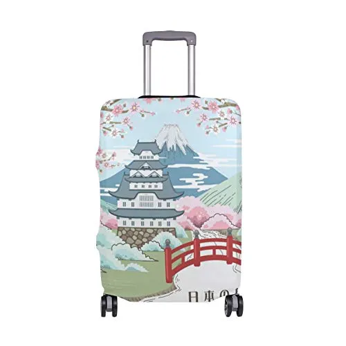 GIOVANIOR Japanese Cherry Blossoms Landscape Luggage Cover Suitcase Protector Carry On Covers