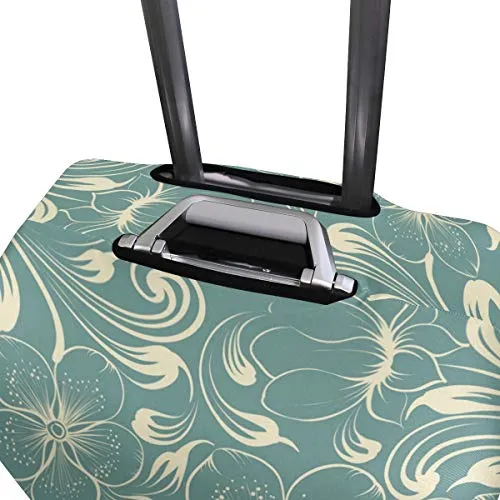 GIOVANIOR Retro Teal Floral Luggage Cover Suitcase Protector Carry On Covers