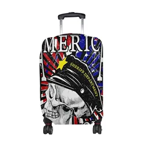 GIOVANIOR Skull America Motorcycle Poster Luggage Cover Suitcase Protector Carry On Covers