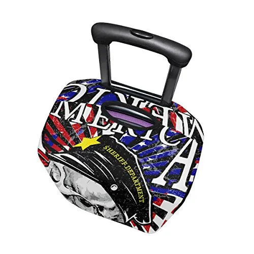 GIOVANIOR Skull America Motorcycle Poster Luggage Cover Suitcase Protector Carry On Covers