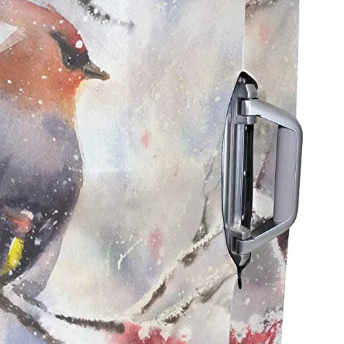 GIOVANIOR Waxwing Sitting On Branch Luggage Cover Suitcase Protector Carry On Covers