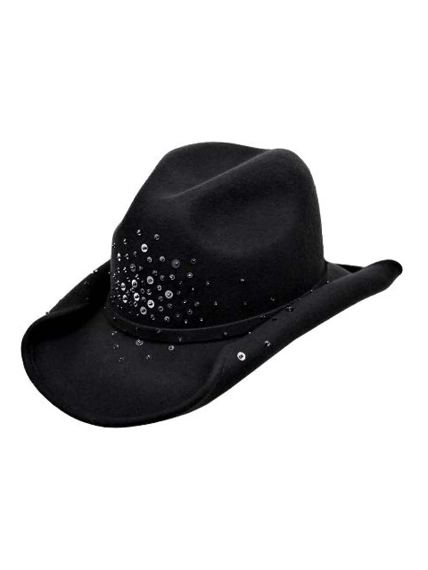 Gray Wool Shapeable Cowboy Hat With Sequin Detail