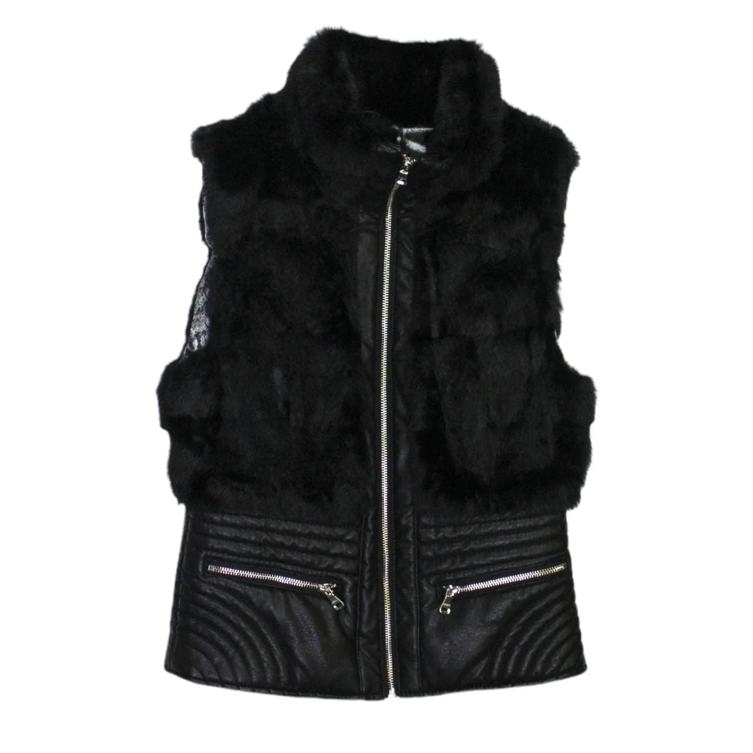 Guess Faux Fur & Leather Gilet