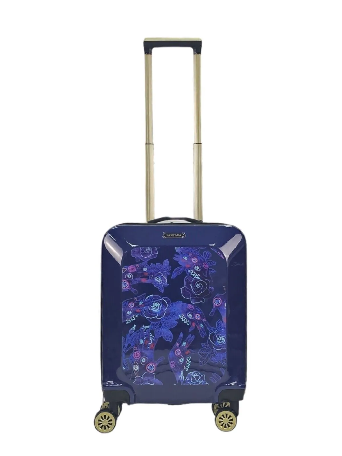 Hard Shell Cabin 4 Wheel Suitcase Flower Print Luggage