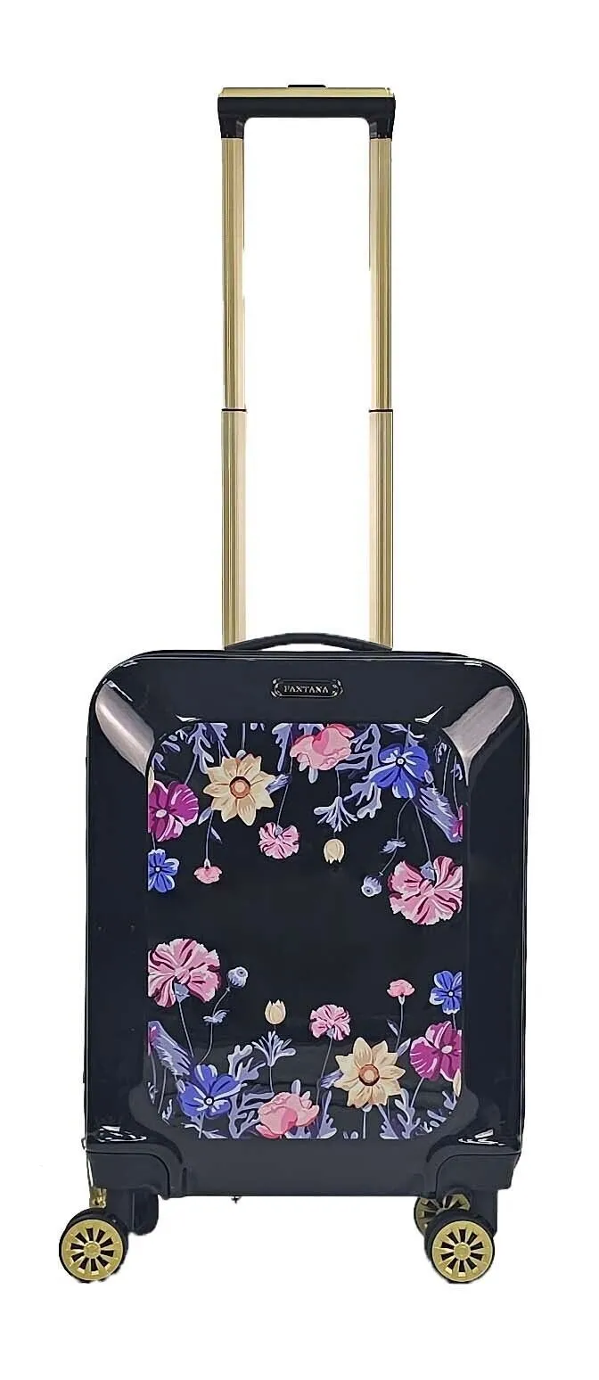 Hard Shell Cabin 4 Wheel Suitcase Flower Print Luggage