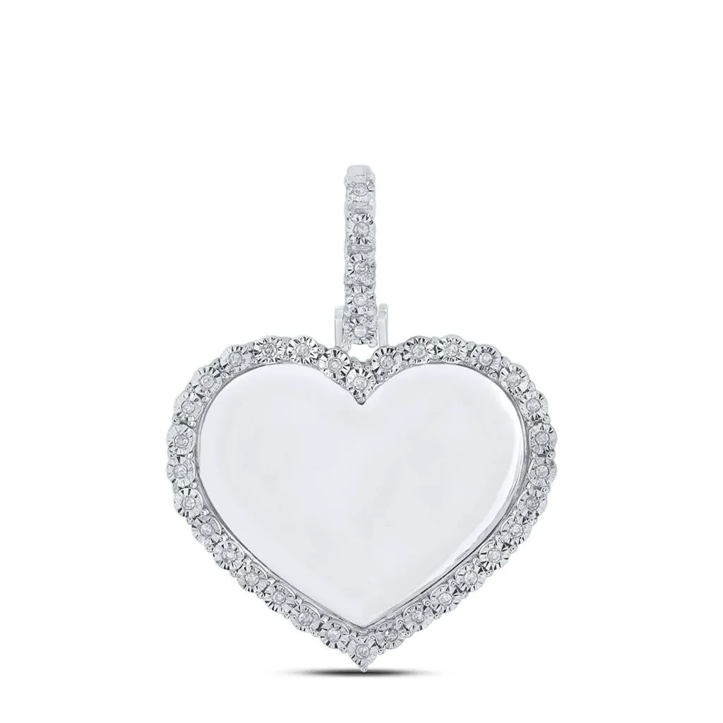 Heart Picture Frame Diamond Pendant 10K Gold