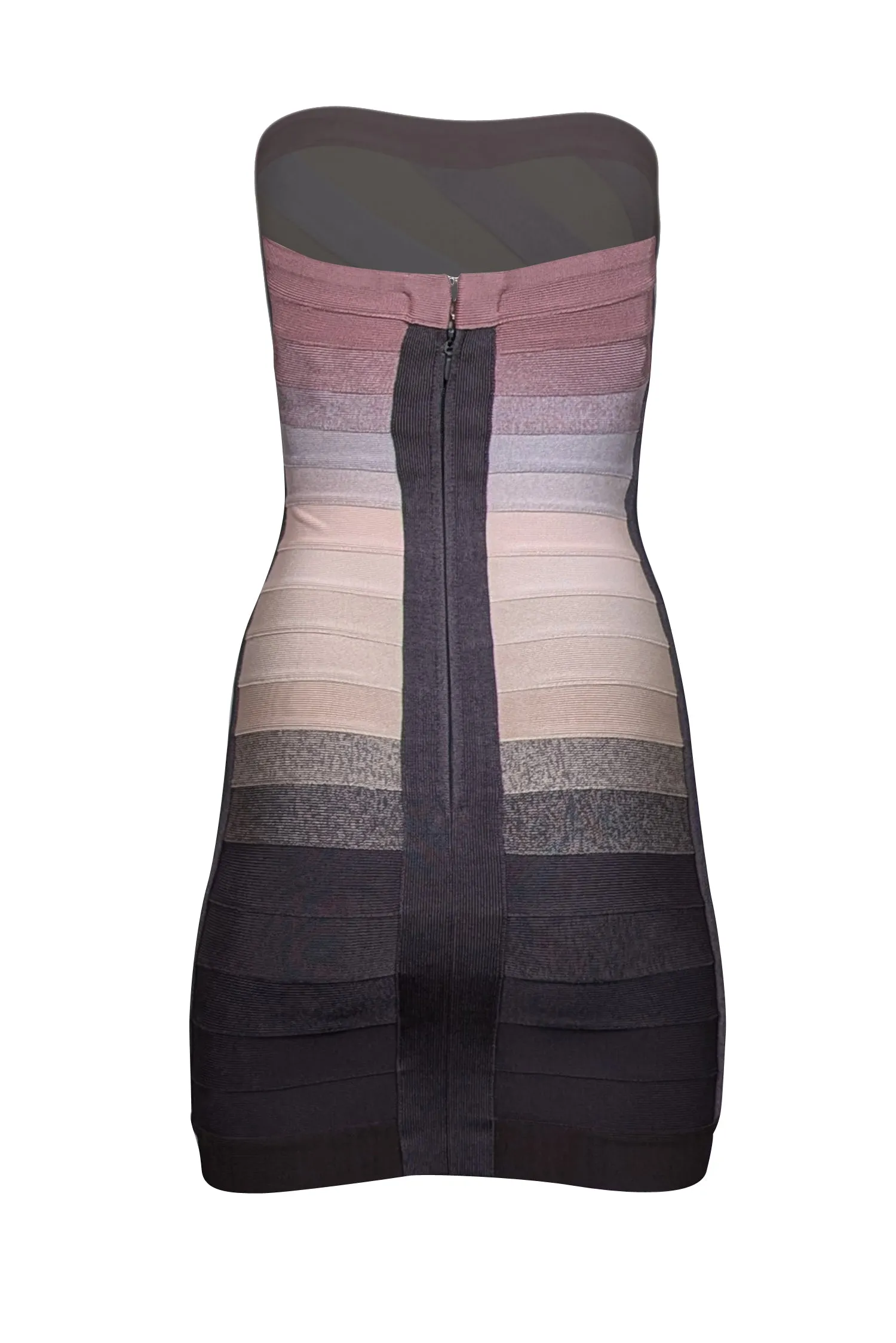 Herve Leger - Beige, Grey, & Pink Ombre Bianca Bandage Dress Sz XS