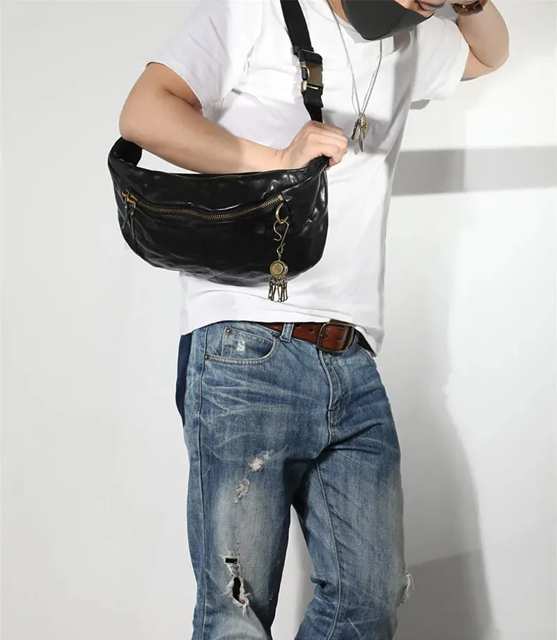 High Quality Casual Vintage Leather Men's Waist Pack