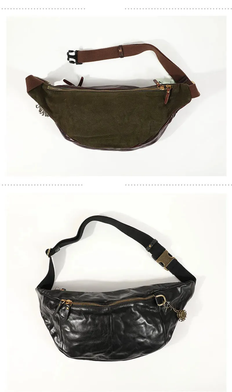 High Quality Casual Vintage Leather Men's Waist Pack