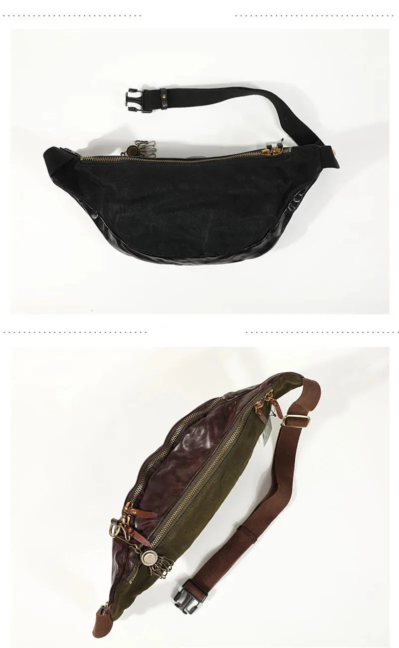 High Quality Casual Vintage Leather Men's Waist Pack