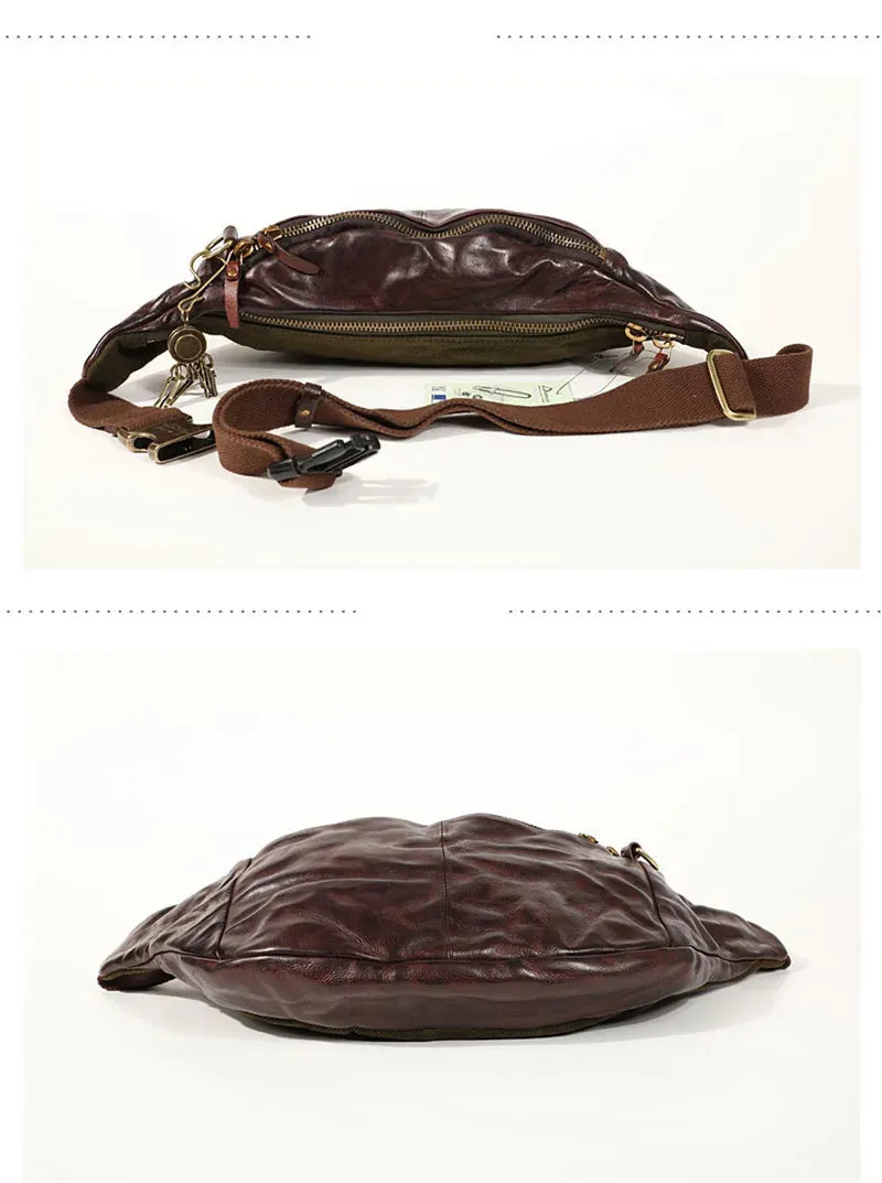 High Quality Casual Vintage Leather Men's Waist Pack