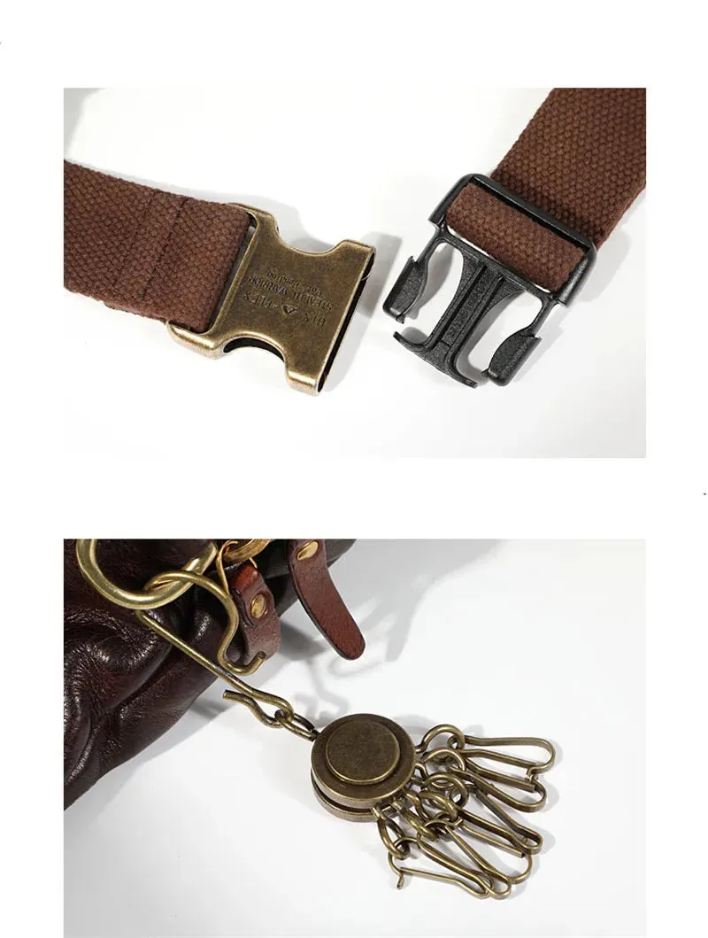 High Quality Casual Vintage Leather Men's Waist Pack