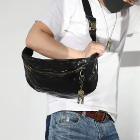 High Quality Casual Vintage Leather Men's Waist Pack