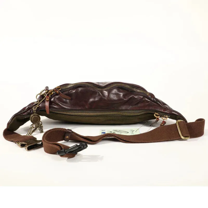 High Quality Casual Vintage Leather Men's Waist Pack