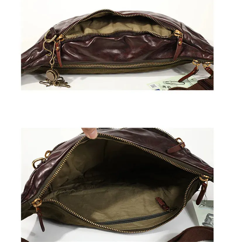 High Quality Casual Vintage Leather Men's Waist Pack