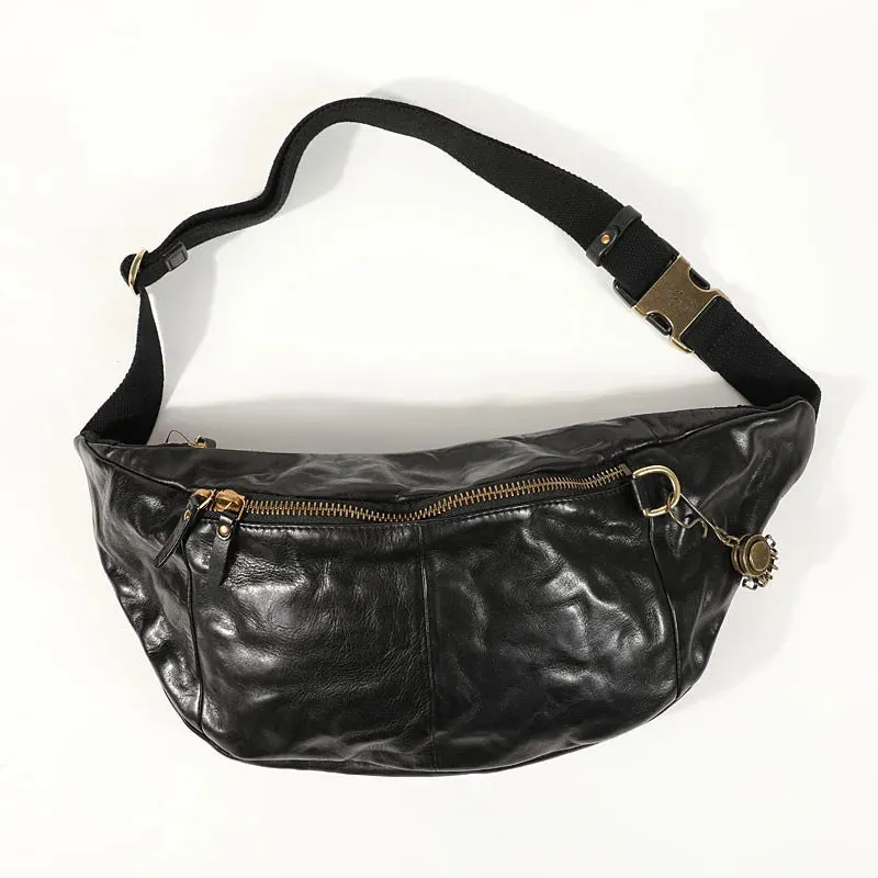 High Quality Casual Vintage Leather Men's Waist Pack