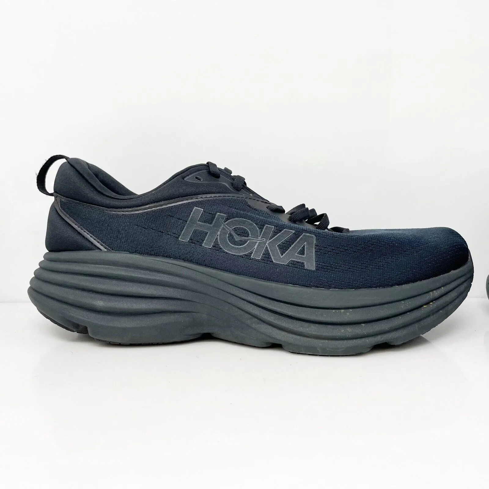 Hoka One One Mens Bondi 8 1123202 BBLC Black Running Shoes Sneakers Size 13 D