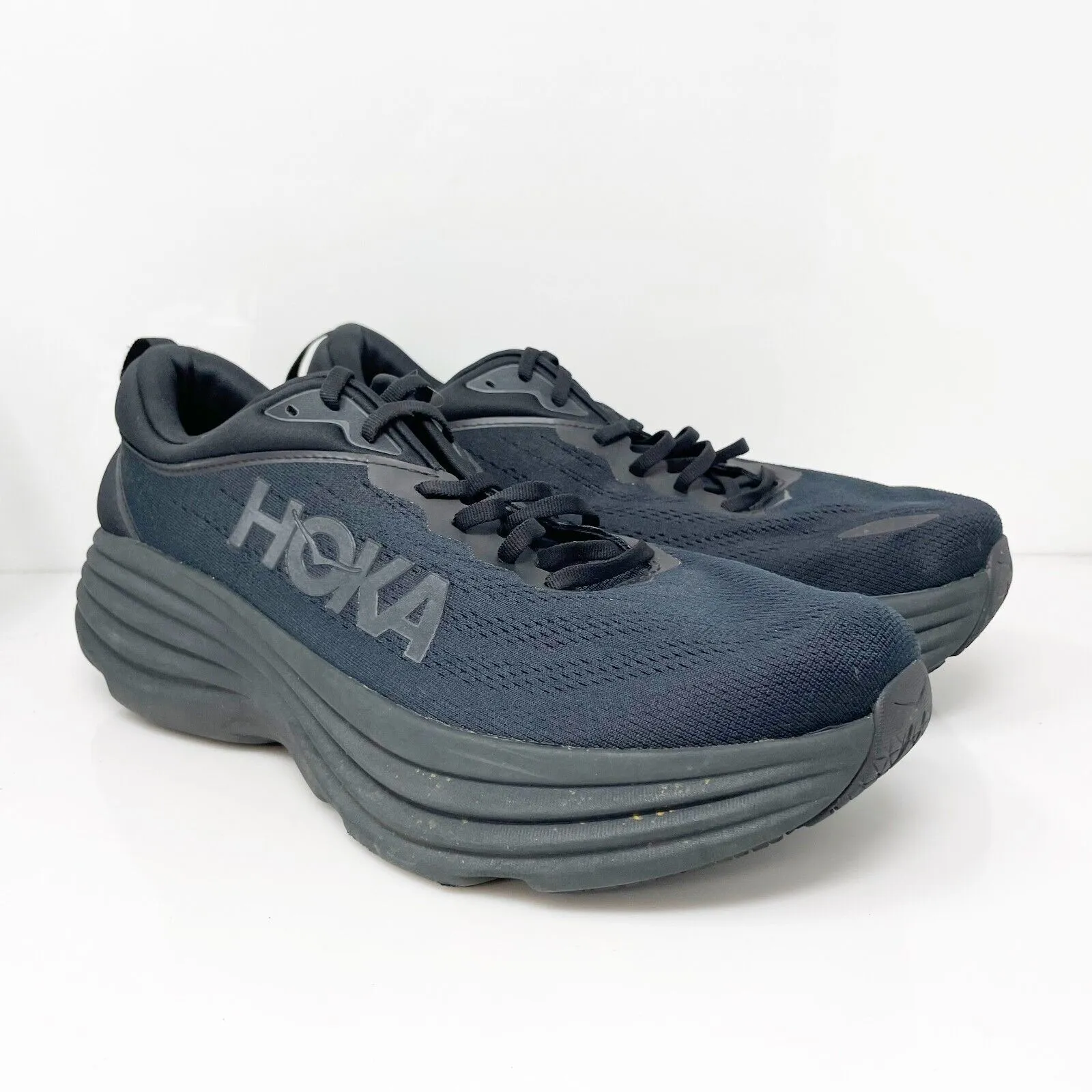 Hoka One One Mens Bondi 8 1123202 BBLC Black Running Shoes Sneakers Size 13 D