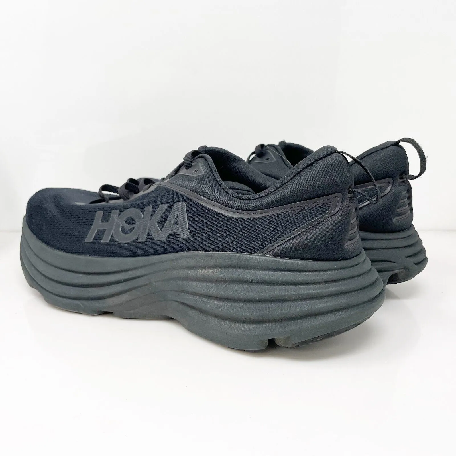 Hoka One One Mens Bondi 8 1123202 BBLC Black Running Shoes Sneakers Size 13 D