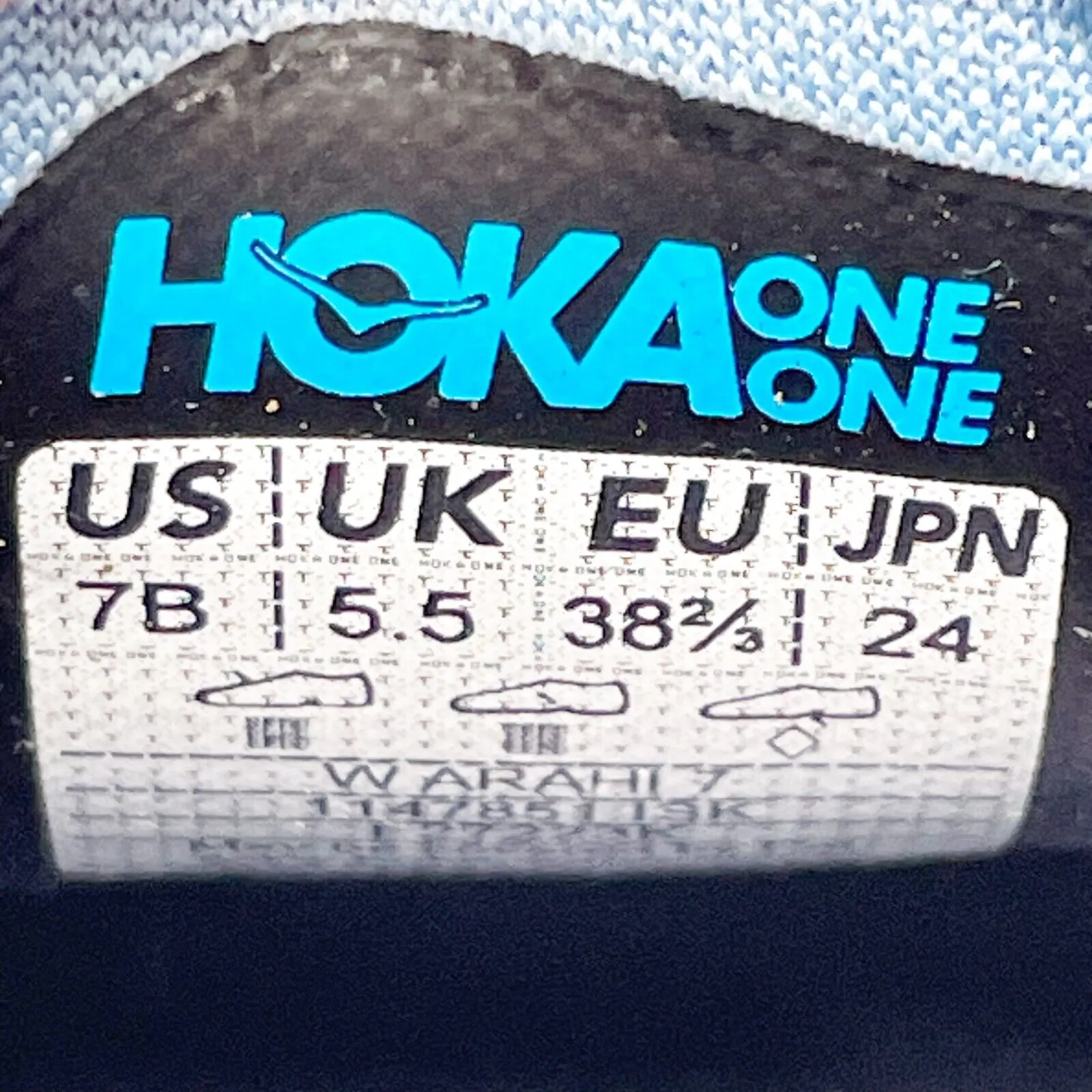 Hoka One One Womens Arahi 7 1147851 ISK Blue Running Shoes Sneakers Size 7 B