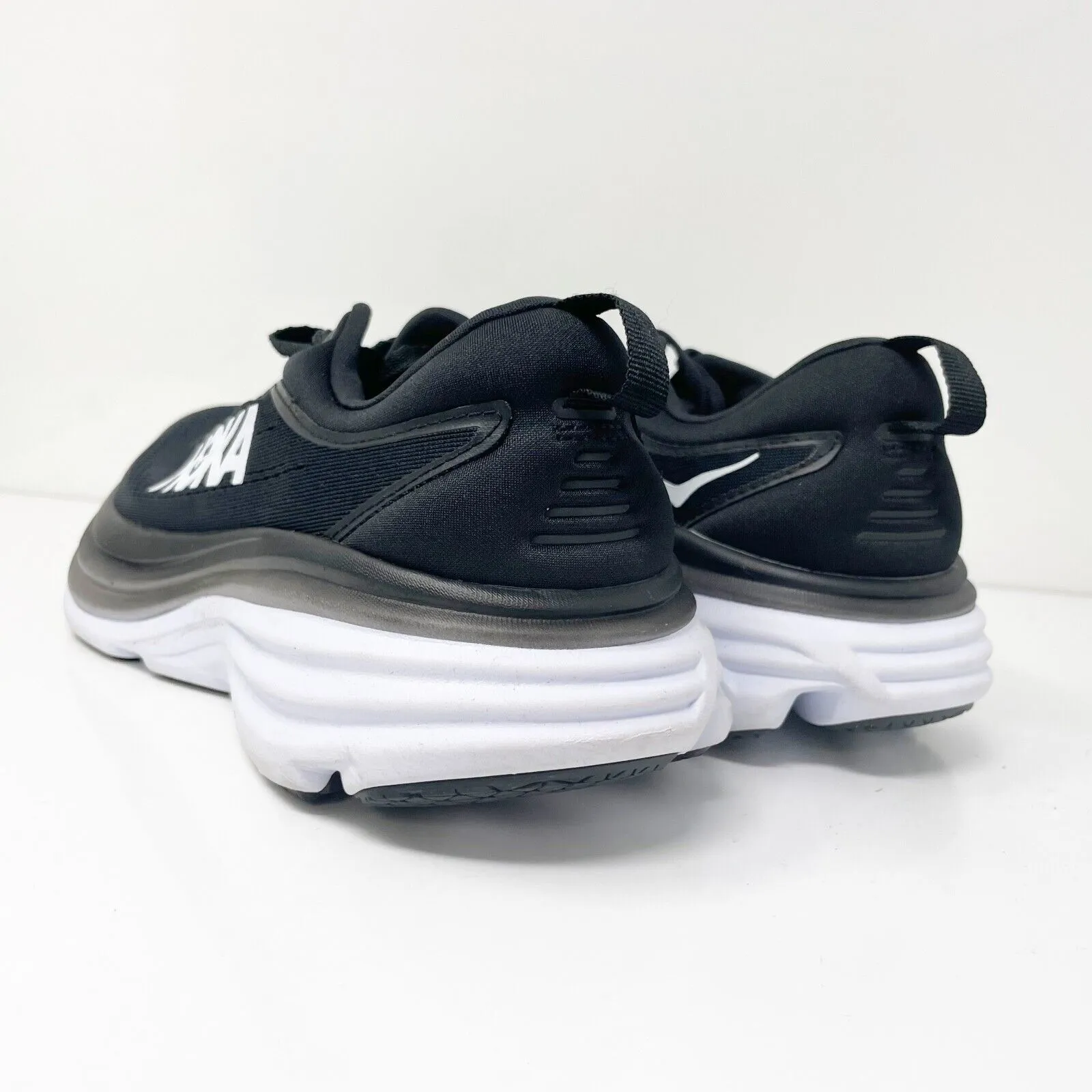 Hoka One One Womens Bondi 8 1127954 BWHT Black Running Shoes Sneakers Size 10 D