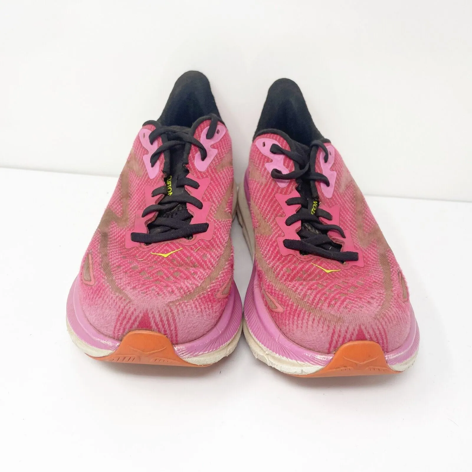 Hoka One One Womens Clifton 9 1127896 RSRW Pink Running Shoes Sneakers Sz 8.5 B