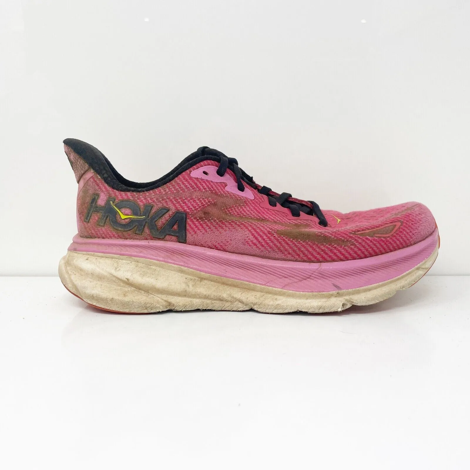 Hoka One One Womens Clifton 9 1127896 RSRW Pink Running Shoes Sneakers Sz 8.5 B