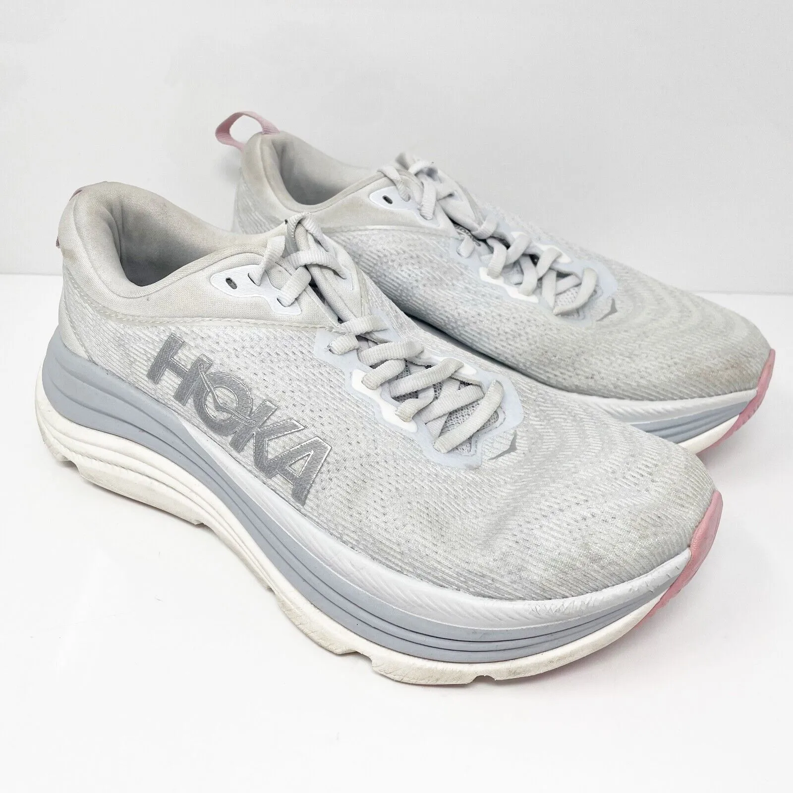 Hoka One One Womens Gaviota 5 1134235 SCP Gray Running Shoes Sneakers Size 8 B