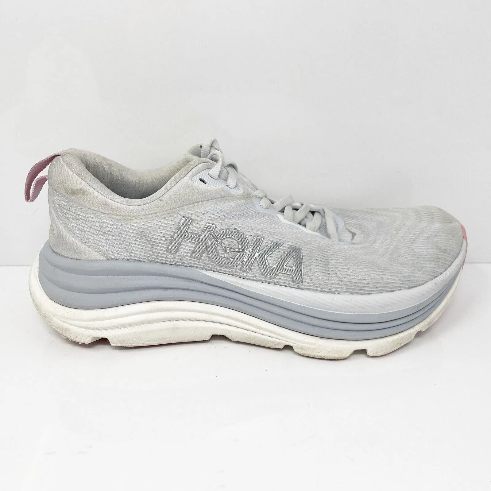 Hoka One One Womens Gaviota 5 1134235 SCP Gray Running Shoes Sneakers Size 8 B