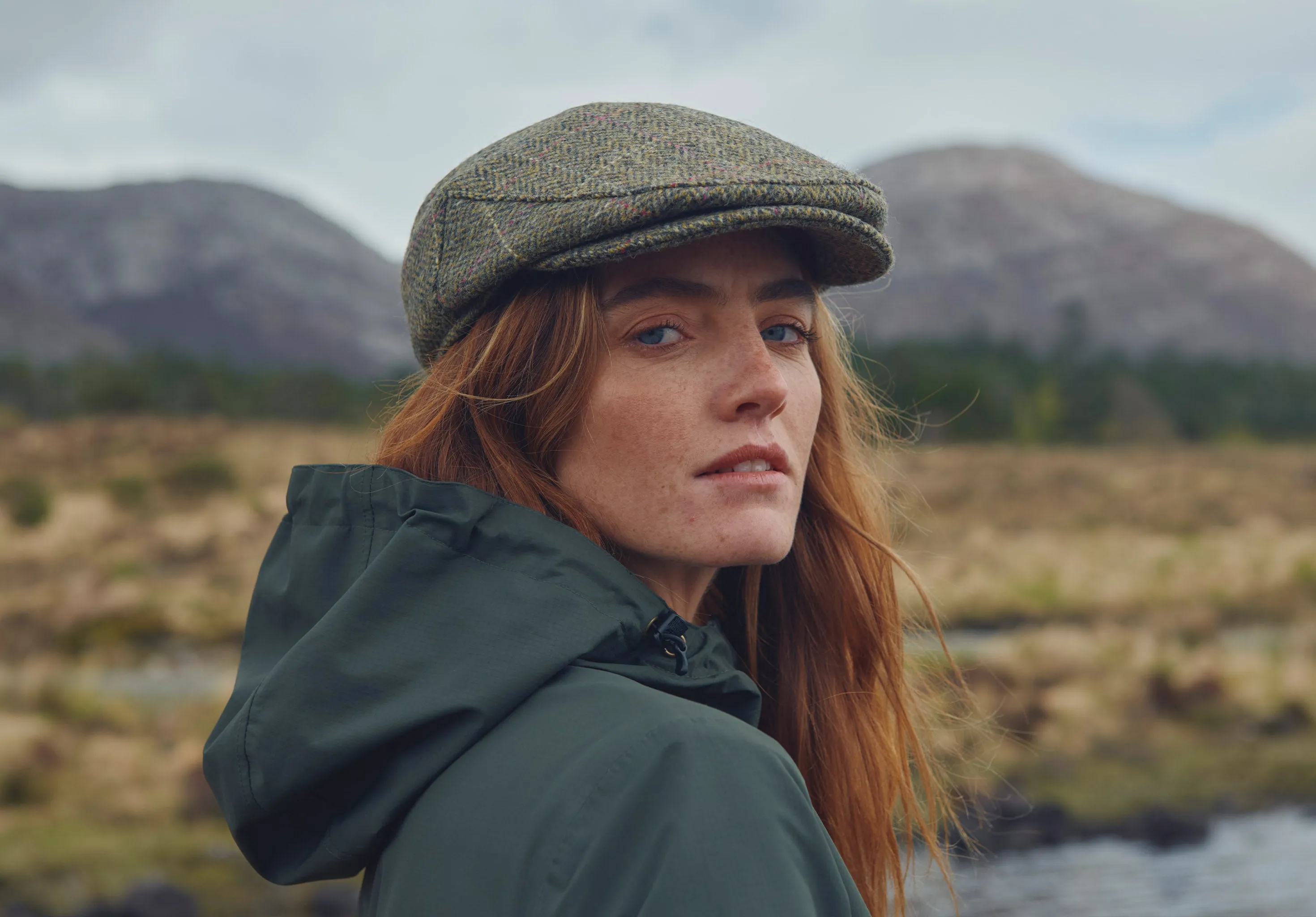 Holly Tweed Flat Cap - Thistle