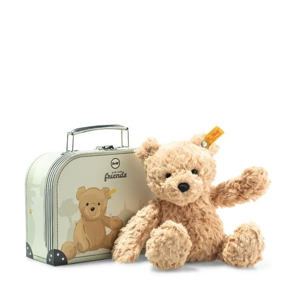 Jimmy Teddybear 25cm Steiff Plush Kids Teddy Bear in Brown Suitcase