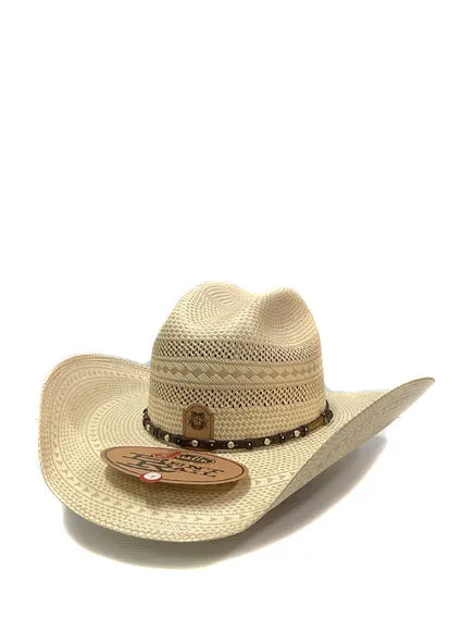 Justin JS4830HUTS HUTSON Bent Rail Straw Cowboy Hat Ivory