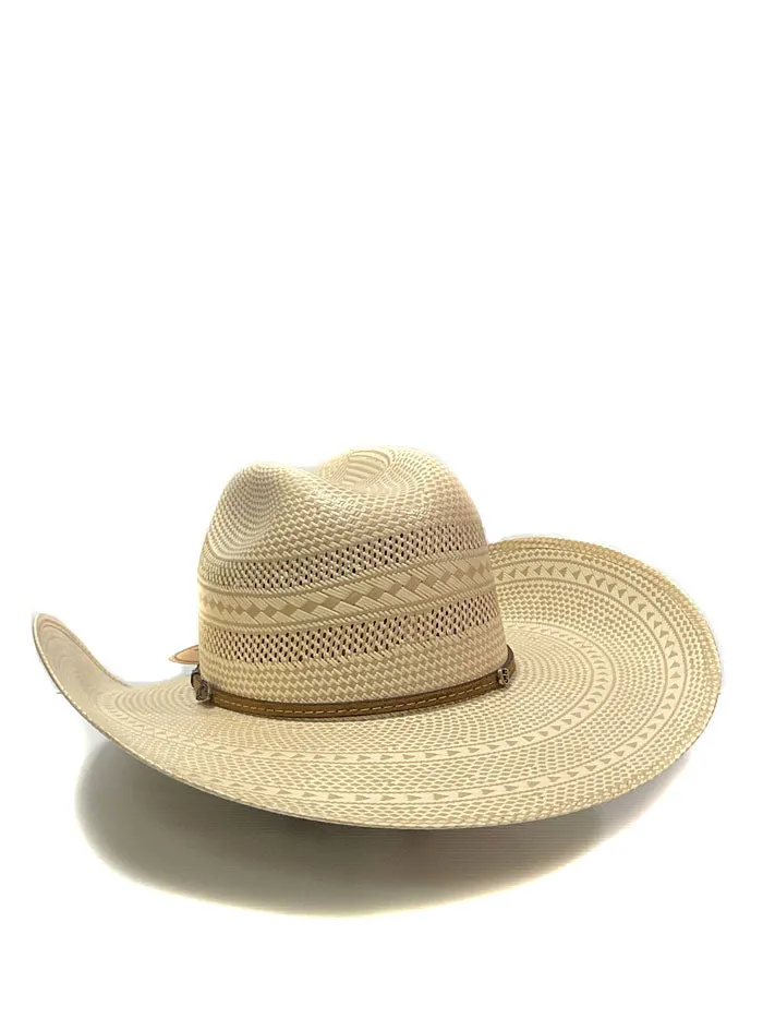 Justin JS4830HUTS HUTSON Bent Rail Straw Cowboy Hat Ivory