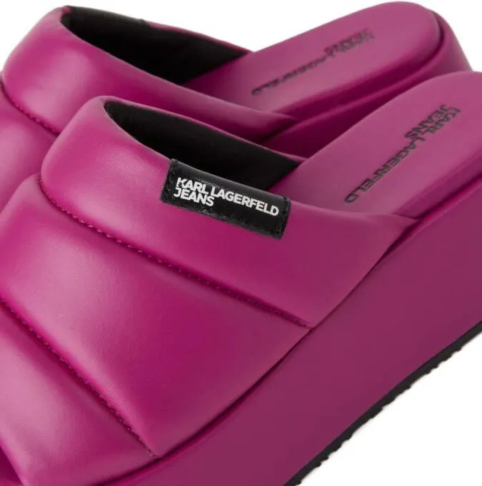 Karl Lagerfeld Puffa wedge slides Pink