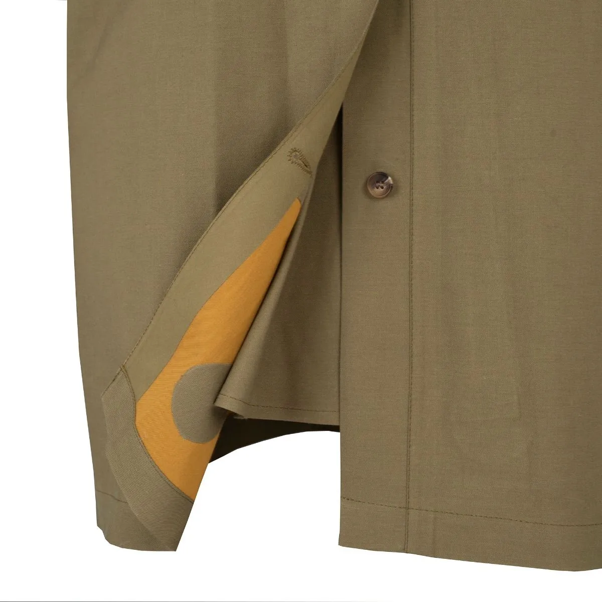 Khaki Huntsman Mackintosh with Corduroy Collar