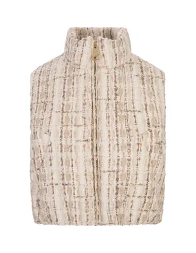 KHRISJOY Beige Tweed Joy Cropped Vest