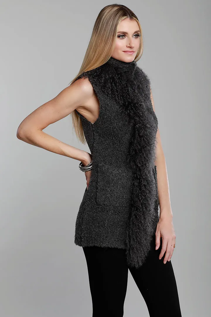 Knitted Mongolian Fur Vest