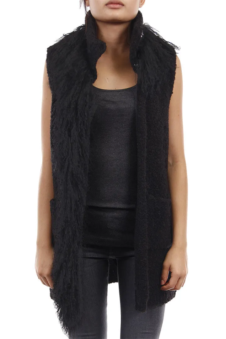 Knitted Mongolian Fur Vest