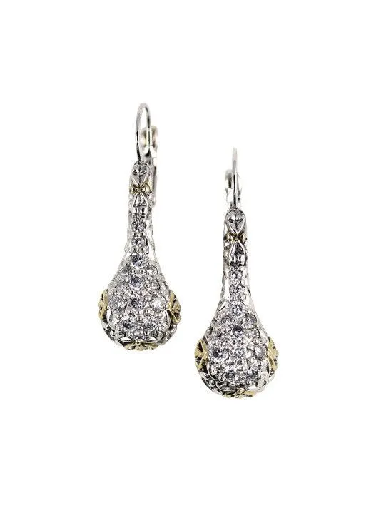 Lattice Collection, Palermo Edition, Pave CZ Drop French Wire Earrings by John Medeiros