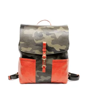 Lotuff Leather Hand Painted Leather Knapsack in Camo