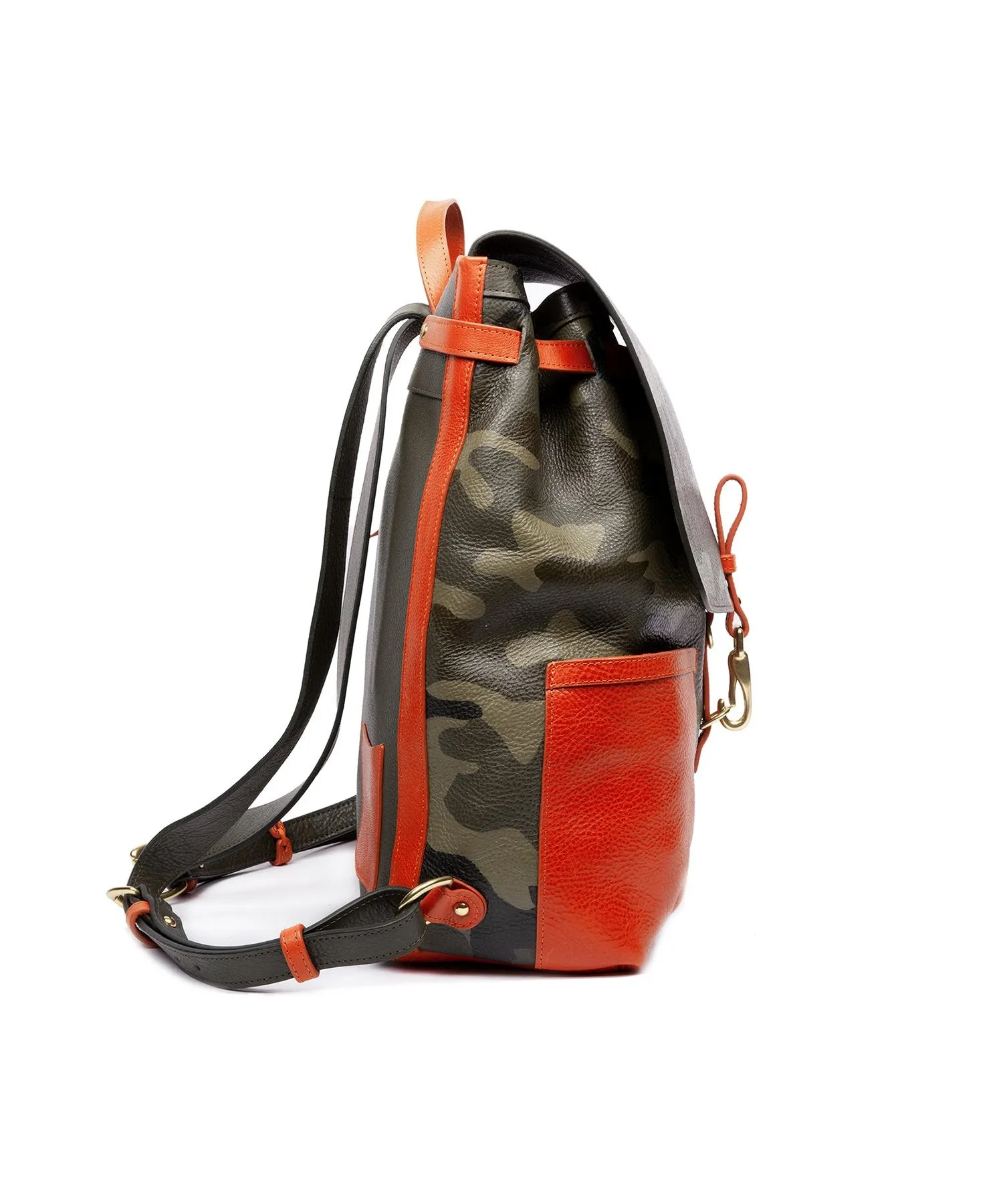 Lotuff Leather Hand Painted Leather Knapsack in Camo