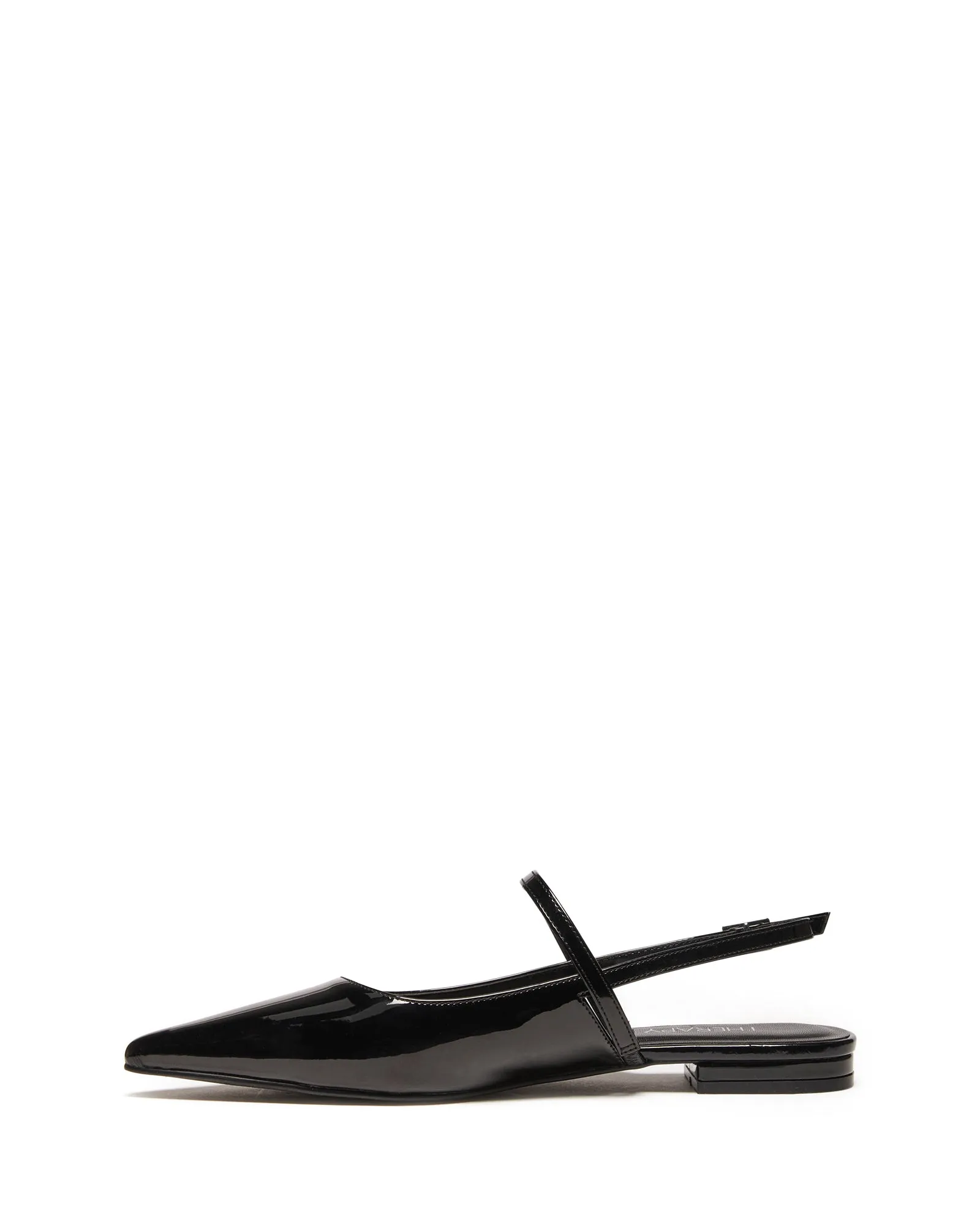 Lourdes Pointed Flat Black Patent