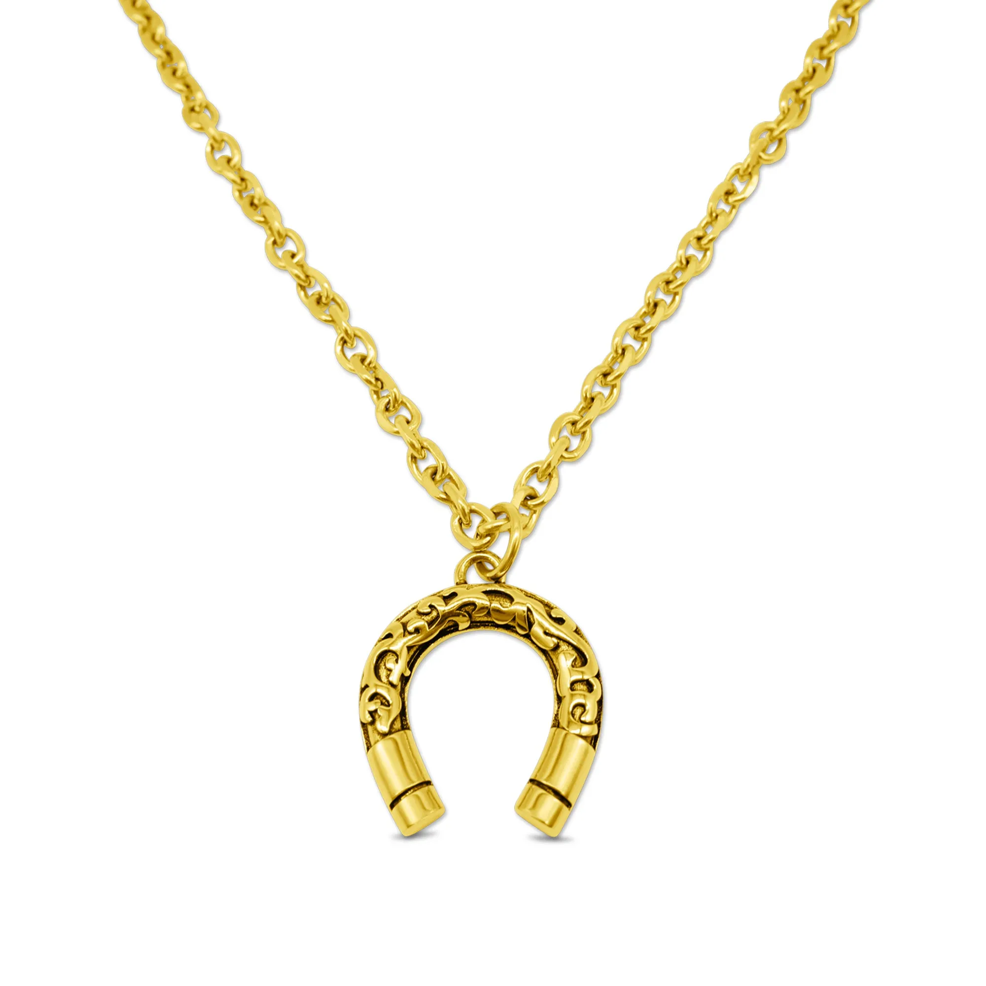 Lucky Charm Horseshoe Necklace Gold