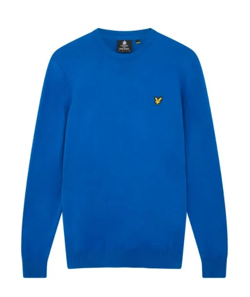 Lyle & Scott Crew Neck Lambswool Blend Jumper in Blue